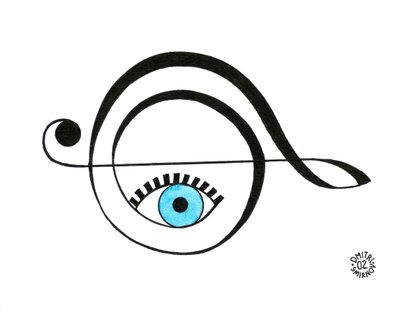 Chiave di violino - il simbolo musicale disegnato come un occhio da Dmitri Smirnov