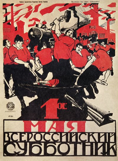 Rivoluzione Russa: Giornata del Lavoro Volontario per Tutti i Russi! da Dmitry (1883 1946) Moor