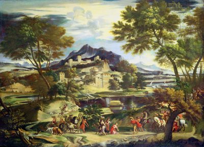 Incontro di Davide e Abigail (olio su tela) da Domenichino (1581-1641) (circle of)