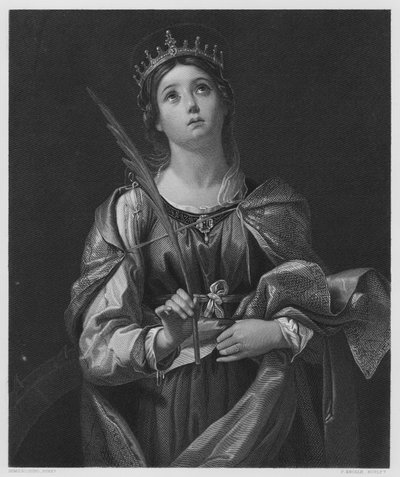 Santa Caterina, dal quadro nella Collezione Reale (incisione) da Domenichino
