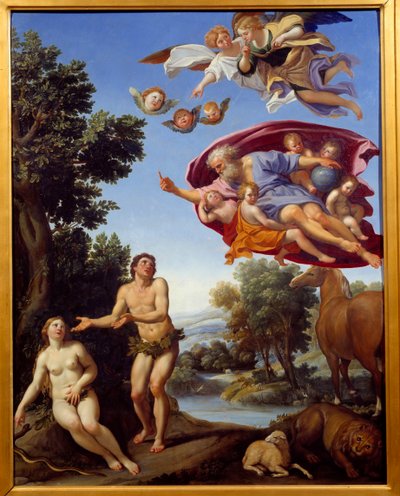Dio rimprovera Adamo ed Eva da Domenichino