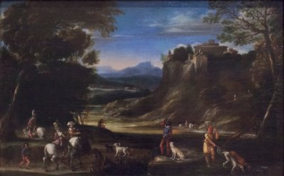 Paesaggio boscoso con scena di caccia da Domenichino (1581 1641)