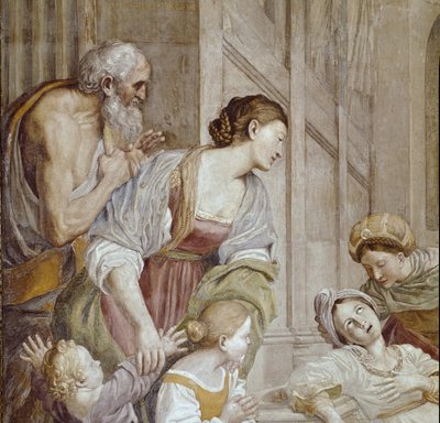 Storia di Santa Cecilia: Morte di Santa Cecilia, (dettaglio) da Domenichino
