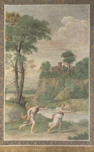 Apollo insegue Dafne Affresco da Villa Aldobrandini, 1617-1618 da Domenichino