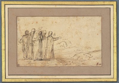Maria con quattro sante in un paesaggio da Domenichino