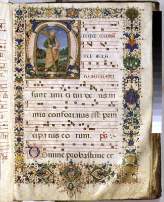 Ms 540 f.3r Pagina con iniziale istoriata 