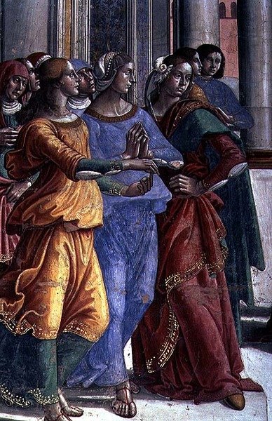 Spettatori, dalla Vergine Maria nel Tempio (dettaglio) da Domenico Ghirlandaio
