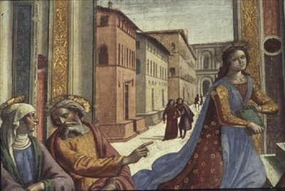 La Vergine Maria nel Tempio (dettaglio) da Domenico Ghirlandaio