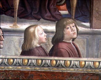 Parete centrale del ciclo della vita di San Francesco, c.1483 (dettaglio) da Domenico Ghirlandaio