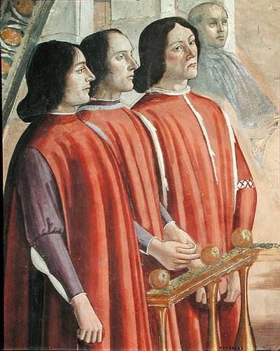 Membri della famiglia Sassetti, da una scena di un ciclo della Vita di San Francesco d