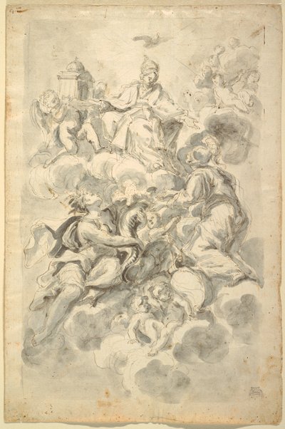 Schizzi per un dipinto sul soffitto: La Chiesa trionfante da Domenico Antonio Vaccaro