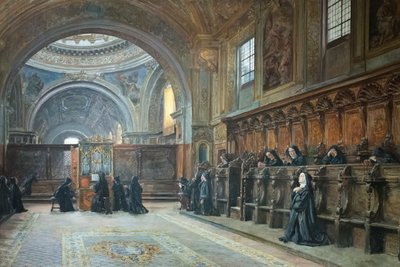Il coro della chiesa di Santa Maria Donnaregina Nuova, seconda metà del XIX secolo da Domenico Battaglia