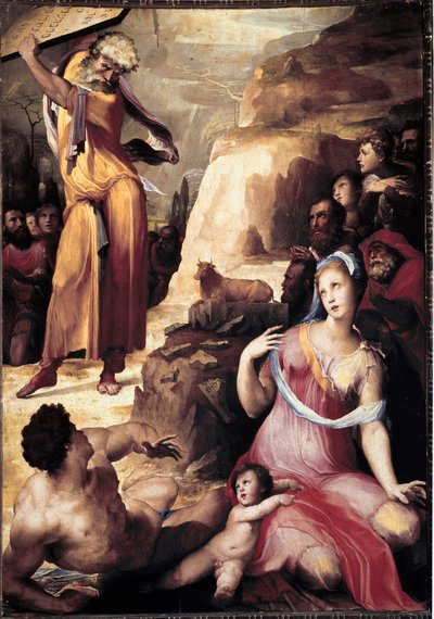 Mosè spezza le tavole della legge da Domenico Beccafumi