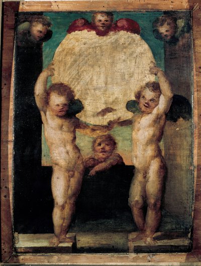 Putti reggimedaglione (Angeli che portano un medaglione sopra le loro teste) da Domenico Beccafumi
