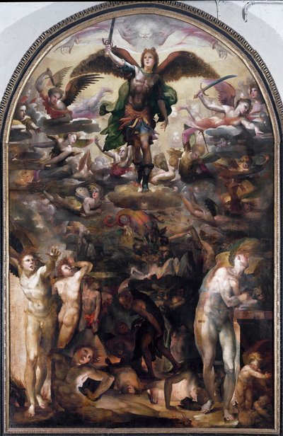 San Michele che caccia gli angeli ribelli (La caduta degli angeli ribelli) da Domenico Beccafumi