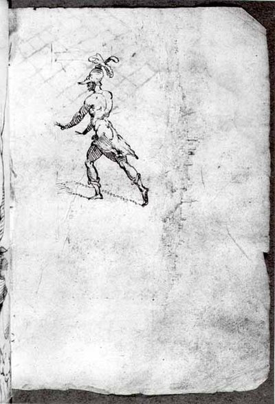 Schizzo di un guerriero da Domenico Beccafumi