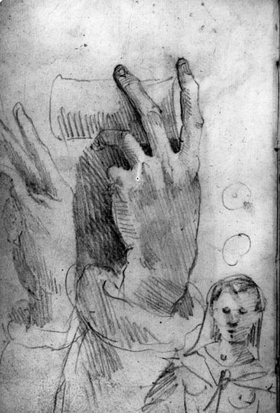 Studi di una mano e di una donna da Domenico Beccafumi