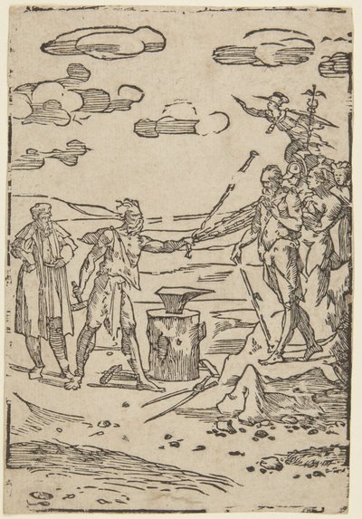 Il fabbro, numero 5 della serie “La pratica dell’alchimia” da Domenico Beccafumi