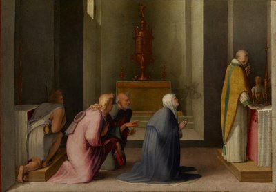 La comunione miracolosa di Santa Caterina da Siena da Domenico Beccafumi