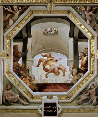 La caduta di Marco Manlio Capitolino, console di Roma, dalla Cittadella del Campidoglio durante l