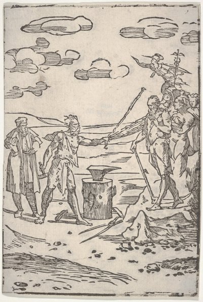 Il falsario accanto a un