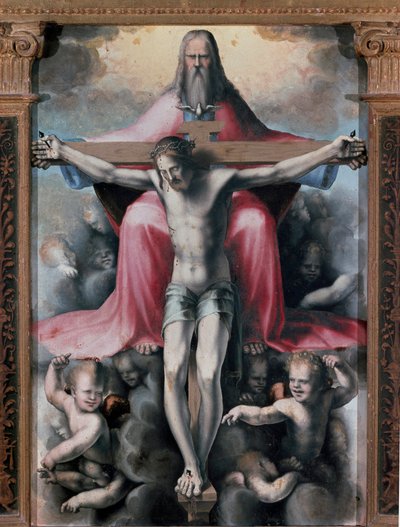 Trittico della Trinità, dettaglio del pannello centrale: la Trinità da Domenico Beccafumi