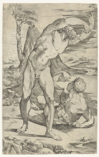 Due uomini nudi in un paesaggio da Domenico Beccafumi