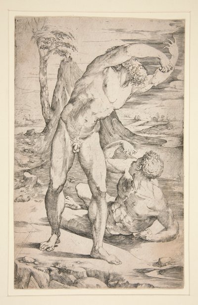 Due uomini nudi in un paesaggio da Domenico Beccafumi