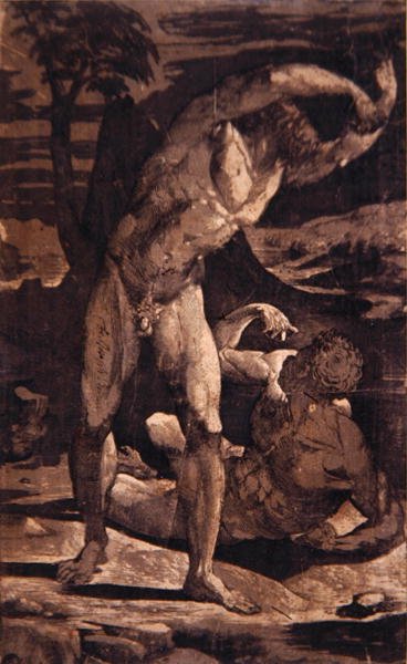 Due nudi maschili in un paesaggio, c.1540-80 da Domenico Beccafumi