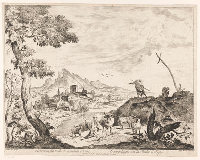Paesaggio con pastori e bestiame da Domenico Bernardo Zilotti