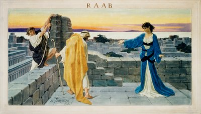 Rahab, la prostituta di Gerico, nasconde sulla terrazza le spie inviate da Giosuè da Domenico Bruschi