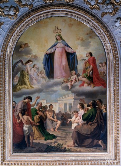 Nostra Signora dei Raccomandati. La Vergine (con una corona sollevata) protegge una popolazione in difficoltà da Domenico Caldara