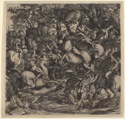 Battaglia di uomini nudi da Domenico Campagnola