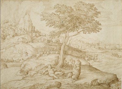 La trasformazione di Callisto in un orso dopo la nascita di Arcas da Domenico Campagnola