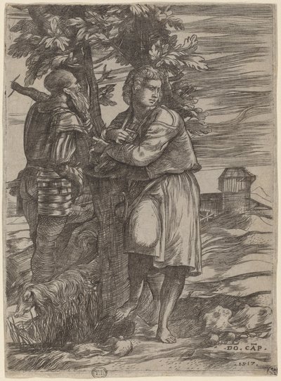 Il pastore e il vecchio guerriero da Domenico Campagnola