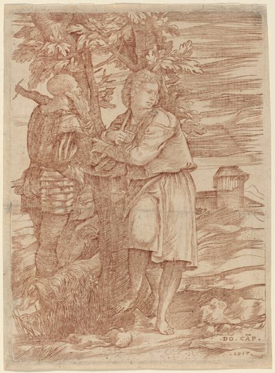 Il pastore e il vecchio guerriero da Domenico Campagnola
