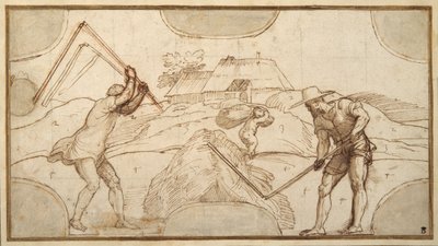 Due contadini che trebbiavano da Domenico Campagnola