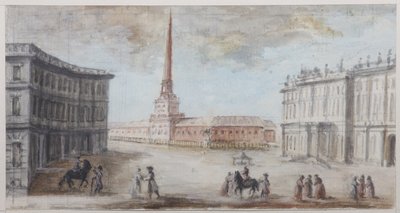 Piazza del Palazzo a San Pietroburgo da Domenico Felice Lamoni
