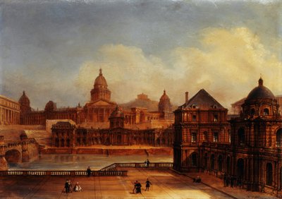 Veduta composita dei monumenti parigini, ca. 1836 da Domenico Ferri