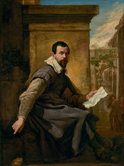 Ritratto di uomo con spartito musicale da Domenico Fetti