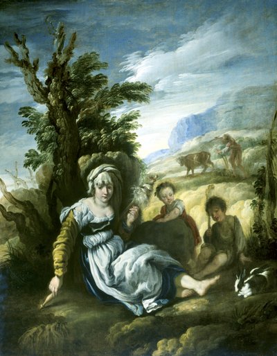 Adamo ed Eva al lavoro da Domenico Fetti or Feti
