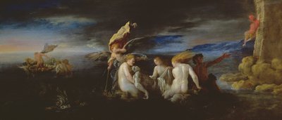 Eroe e Leandro (pannello) da Domenico Fetti or Feti