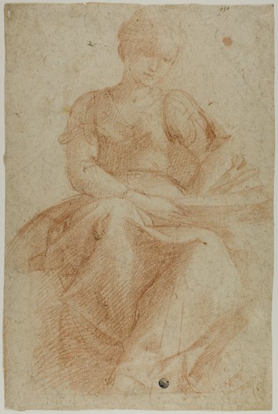 Donna seduta con libro da Domenico Fiasella