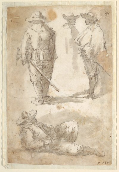 Studi figurativi di soldati da Domenico Gargiulo, called Micco Spadaro