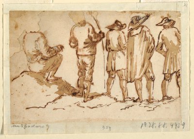 Cinque uomini da Domenico Gargiulo, called Micco Spadaro