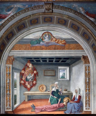 Annuncio della Morte a Santa Fina da San Gregorio Magno da Domenico Ghirlandaio