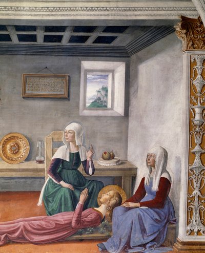 Annuncio della morte a Santa Fina da parte di San Gregorio Magno (dettaglio) da Domenico Ghirlandaio
