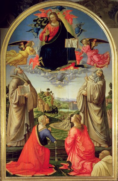 Cristo in Gloria con San Benedetto (c.480-547), San Romualdo (c.952-1027), Sant