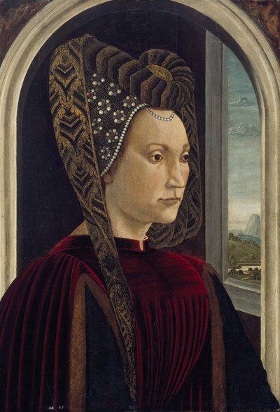 Italian: Presunto ritratto di Clarice Orsini, moglie di Lorenzo il Magnifico Presumed Portrait of Clarisa Orsini (1453-1488), Wife of Lorenzo the Magnificent da Domenico Ghirlandaio