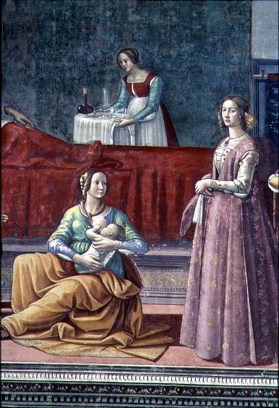 Santa Elisabetta e Giovanni Battista, dalla Nascita di San Giovanni Battista da Domenico Ghirlandaio